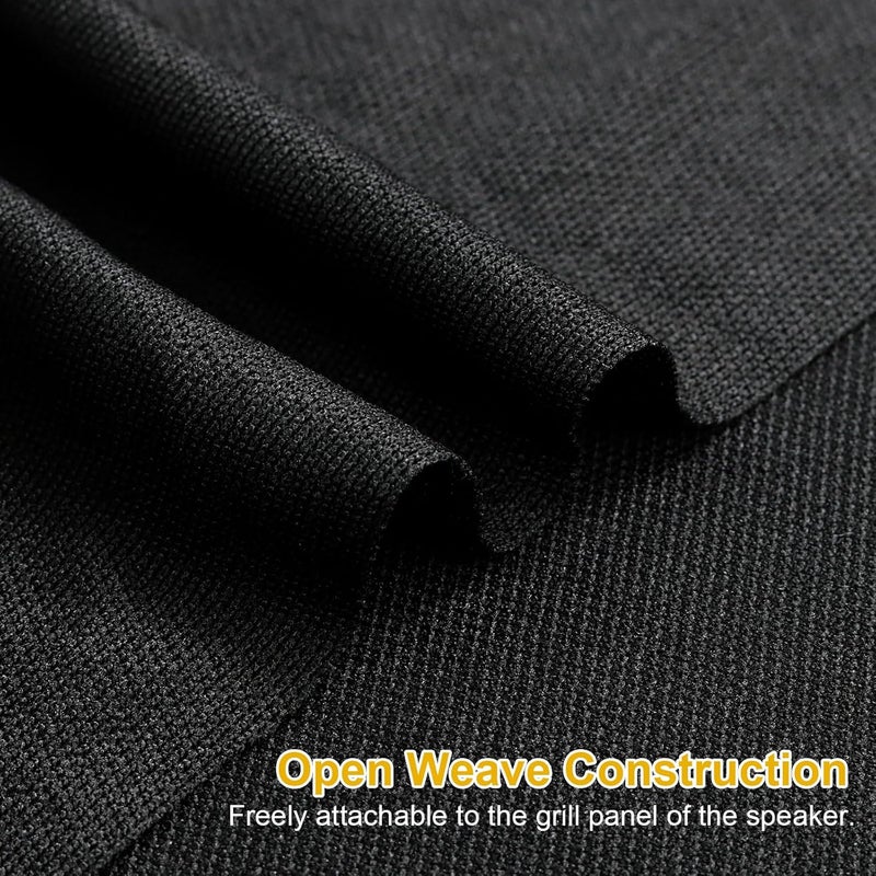 FINDUFA 2yard Acoustic Mesh Fabric, Transparent Acoustic Grill Cloth, Breathable for Replacement Speaker Grill Cloth Furniture Upholstery DIY Projects Renovation Vintage Speaker Black (72" x 54") - Image 4